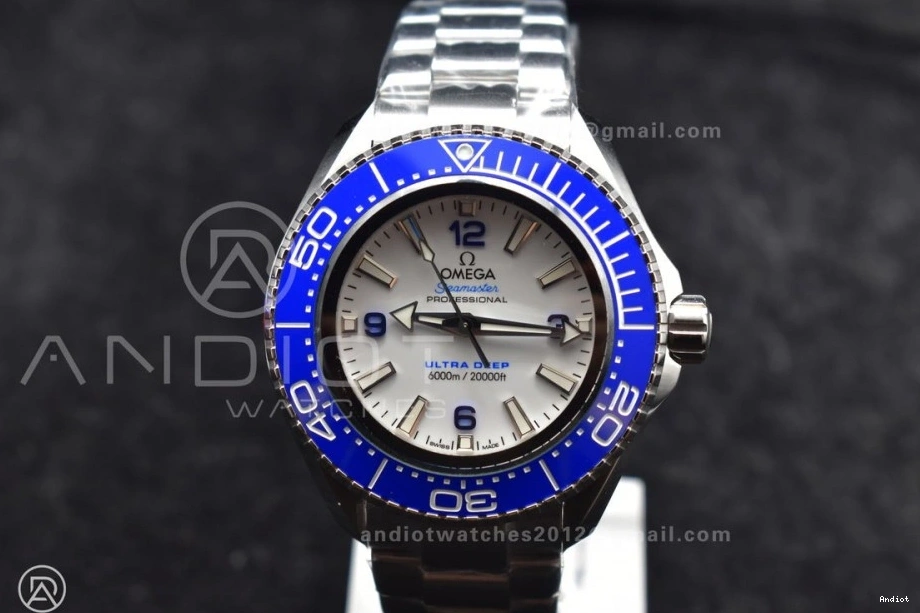 White Ceramic Blue Bracelet Best Deep 6000M on SS Seamaster Edition 1:1 Bezel Ultra A2824 TF SS Dial 1227